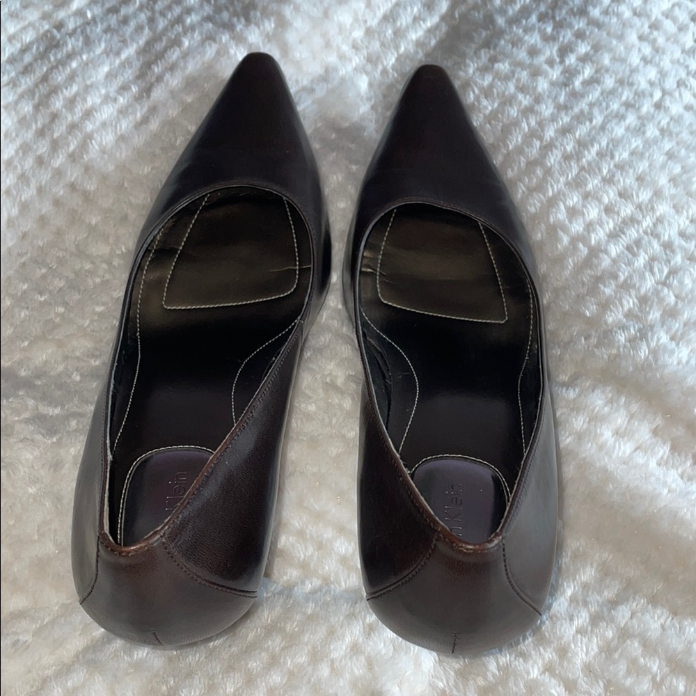 Calvin Klein Brown Leather Heels Timeless Design - Picture 6 of 6